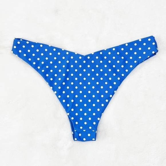 NWT WeWoreWhat Delilah Polka Dot Bikini Bottoms in Palace Blue - Picture 8 of 8